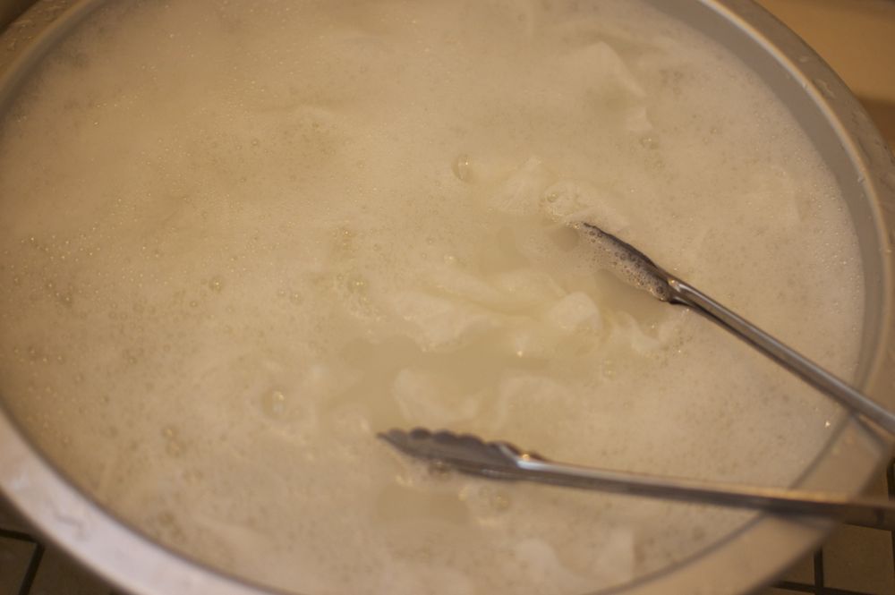 布地を洗う 布地を洗う
